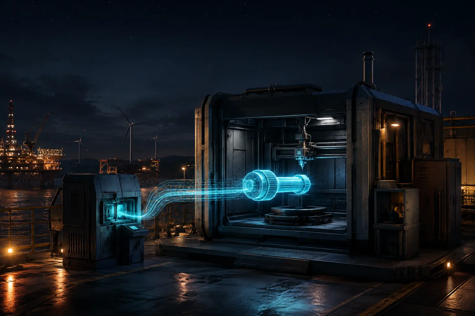 Conceptual illustration of Digital Spares for Remote Energy Operations
